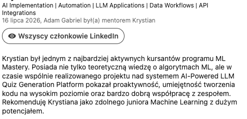 Rekomendacja na LinkedIn 1